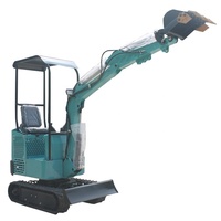 Mini-excavatrice amphibie diesel Yanmar EPA d'occasion de Chine, tractable, 1 tonne, à bras long, pour usage domestique