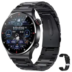 Smartwatch qw33 redondo nfc, pedômetro, contador de passos, bt, chamadas, falando, saúde