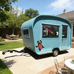 Portable Electric Food <b>Cart</b> Mobile Coffee Van Hot Dog Truck with <b>Foldable</b> Table for Outdoor Catering Service - Product Image 1
