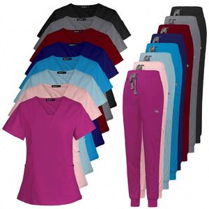 Tenues d'infirmières personnalisées pour femmes : Nouveaux ensembles de blouses d'été élégants, vêtements de travail pour cliniques, design extensible pour hôpitaux, blouses d'infirmières pour femmes - Product Image 4