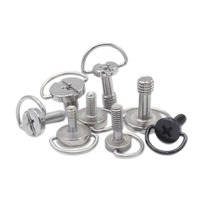 Roestvrijstalen 1/4 3/8 Inch Metrische Platte Kop Sleuf C-Ring D-Ring Schroef Camera Statief Monopod Snelkoppelingsschroef Voor Camera