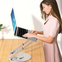 Support pour ordinateur portable réglable en hauteur, permettant de travailler assis ou debout, rotatif à 360°, ergonomique, en aluminium, pour ordinateur portable, PC, ordinateur portable