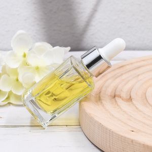 LLG Flacon compte-gouttes en verre à paroi épaisse 30ML fond lourd 1OZ sérum pompe de toner cosmétique pour les soins de la peau - Product Image 4