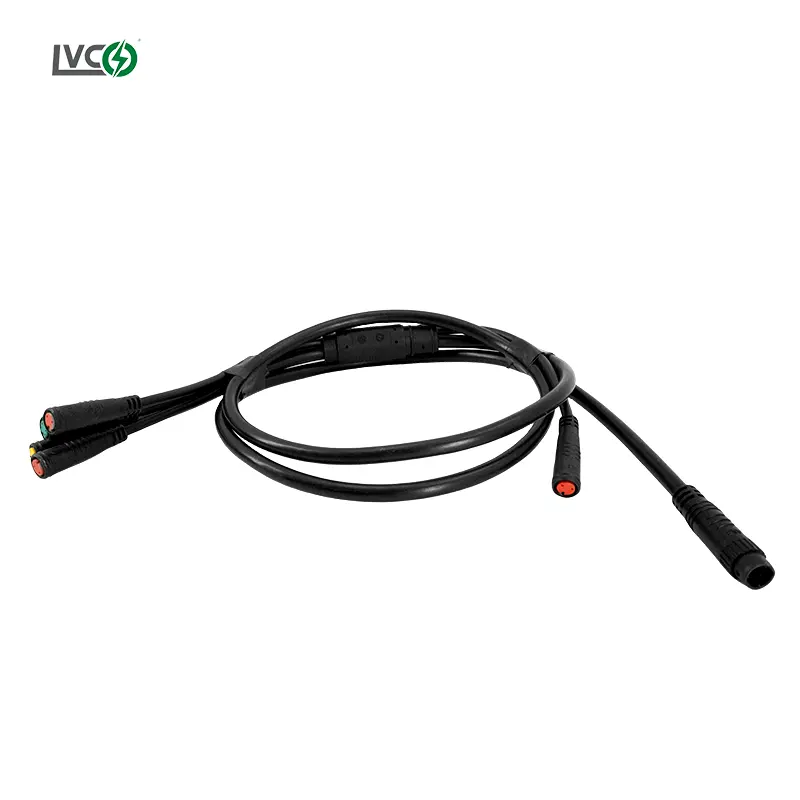 LVCO waterproof ebike connectors for electric bicycle light throttle ebrake display ebike parts extend cable for ebike