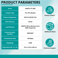 Modul CPU Siemens SIMATIC ET 200S IM151-8 PN/DP 6ES7151-8AB01-0AB0, Memori 192KB, Kontroler PLC PROFINET