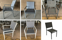 L'aire de repos publique la moins chère bras en teck café tesla chaise en tissu chaise de jardin en aluminium