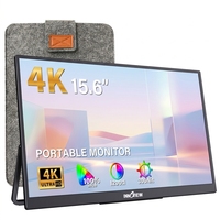 Monitor Portátil 4K para Viajes, Funda Protectora de Fieltro Resistente, Protección Completa de Pantalla para Exposiciones y Presentaciones al Aire Libre