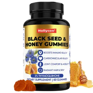 2024 Schlussverkauf Eigenmarke Super-Antioxidans Immununterstützung Gelenke Verdauung Haar Haut schwarzes Samenöl Honig Gummibärchen