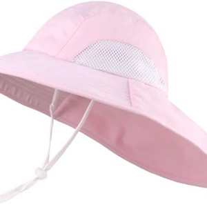 Beach Bowknot Beach Sun Protection Hats Adjustable Bucket Hats for Toddler Kids Baby and Girls(Bowknot Rose <b>Red</b>) - Product Image 3