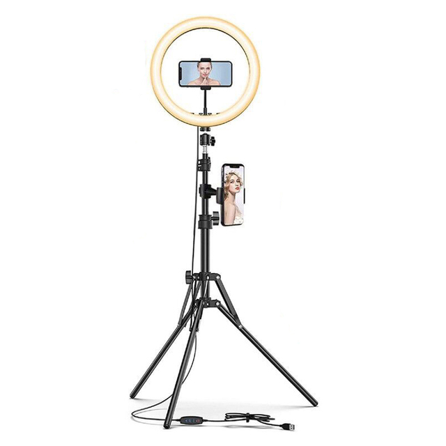 Led Ring Lamp Fill Light Tripod Phone Holder Live Streaming Video MakeUp Photography Selfie Ring Light Avec Tripied Studio Photo