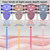 Appareil de beauté Photon 4 couleurs, lumière LED, thérapie par lumière rouge, longueur d'onde 850 nm, masseur portable pour le cou, masque facial LED, utilisation à domicile