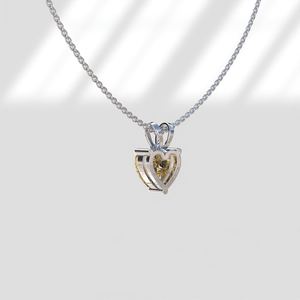 Oval Cut Fancy Yellow Moissanite Pendant 14K Gold Rhodium Plated Luxury Women Bunny Ear Bale Wedding/Anniversary Gift - Product Image 3