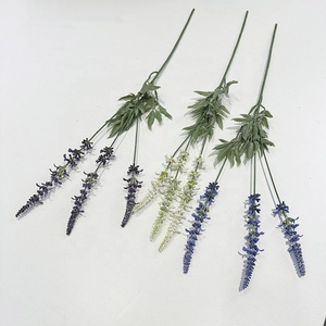 Wholesale Home Decorative 3 Forks Artificial <strong>Lavender</strong> Plastic <strong>Flowers</strong> <strong>Bulk</strong> for Christmas New Year Halloween Back School Pot - Product Image 5