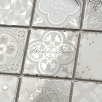 Allure classique de carrelage mural en mosaïque en céramique dorée Caractéristique palatiale couvrant la façade intérieure Accent Backdrop Revêtement métallique