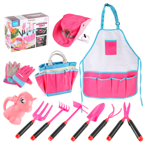 Attrezzi da giardinaggio per bambini all'aperto giocattolo Set per piantare la pala guanti portaoggetti porta grembiule cappello - Product Image 6