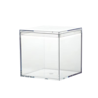 Boîte de présentation carrée en PS transparent pour aliments, avec couvercle, pour bonbons, couleur personnalisée et impression sérigraphique