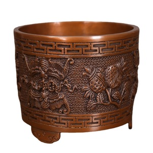 Portalápices de cobre púrpura, diseño redondo auspicioso, artículos de papelería para el hogar y la oficina, artesanía - Product Image 4