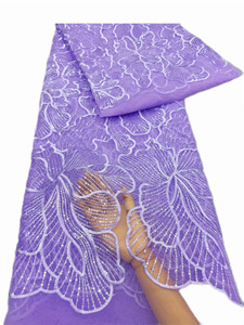 Venta al por mayor de encaje de lentejuelas con purpurina <span class=keywords><strong>bordado</strong></span> de flores <span class=keywords><strong>tela</strong></span> teñida de malla diseño simple mujeres vestido de boda vestido de fiesta trajes de escenario - Product Image 3