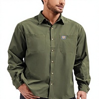 Chemise de travail à manches longues en soie pour homme Kecols, coupe classique, avec poches poitrine, protection UPF et éléments réfléchissants pour la sécurité