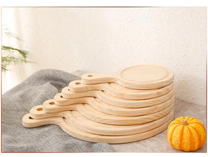 Planches à pizza rondes en bois personnalisées avec poignées, idéales pour les restaurants, planches à découper pour fruits et fromages – Vente chaude - Product Image 4
