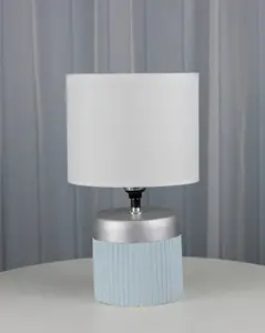 مصباح طاولة لجانب السرير بإضاءة زينة على شكل أسمنت ملون، إضاءة لمنطقة المكتب، إضاءة ظل من القماش مناسبة لغرفة المعيشة المنزلية
