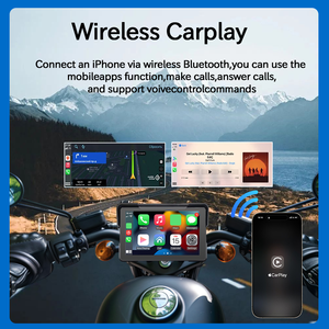 Lecteur multimédia GPS de navigation Android Auto sans fil LELV Mt7001, écran tactile étanche IPX7 pour motos, écran CarPlay - Product Image 3