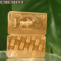 Barres de cuivre en lingot d'animal, 1 oz, 999, cuivre pur fin, lingot de cuivre en forme de mouflon, B20
