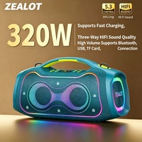 Zealot S117 320W Haut-parleur portable sans fil haute puissance avec basses profondes pour fêtes en extérieur, subwoofer, lumière dynamique RGB, Altavoz