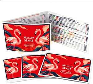 Cartes de règles de Mahjong OEM & ODM pour débutants, conception personnalisée, impression grand format 2026, roses - Product Image 5