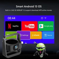 Vivicine Q8 Mini Vidéoprojecteur portable Android 13 1280x720p Prise en charge 4K Home Cinéma Lampe laser LED Batterie US