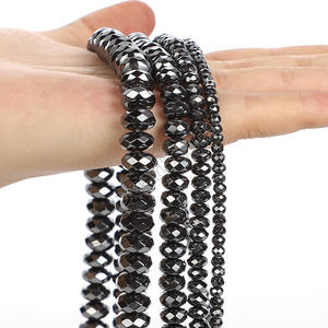 批发天然黑色赤铁矿珠，刻面龙德尔赤铁矿珠珠宝制作3毫米4毫米6毫米8毫米 - Product Image 2