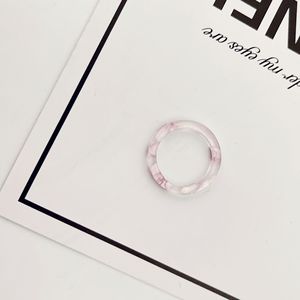 Cổ Điển Đơn Giản Mix Acetate Mở Vòng Cô Gái Ngọt Ngào Màu Hồng Trong Suốt Đá Cẩm Thạch Rùa Niche Nhựa Đồ Trang Sức Nhẫn Cho Phụ Nữ - Product Image 5