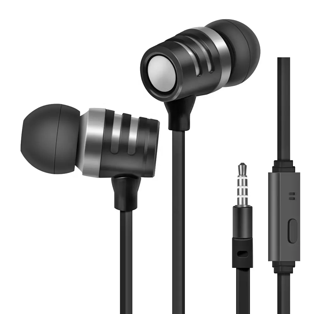 In Ear Wholesale Distributors Stereo Bass Flat Wire Metal Earphone With Microphones