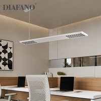 Suspension linéaire moderne de luxe nordique 48W blanc/noir pour bureau, anti-éblouissement profond, dimmable DALI