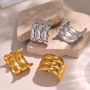 Geometric <b>Stud</b> Earrings Gold <b>Silver</b> Zinc Alloy Party Fashion Women's Earrings EH482 - Product Image 1