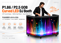 Écran LED P2.604 incurvé/pliable 6 volets 3840Hz pour cabine DJ, affichage portable pliable avec CMS intelligent pour magasins de détail et salons professionnels