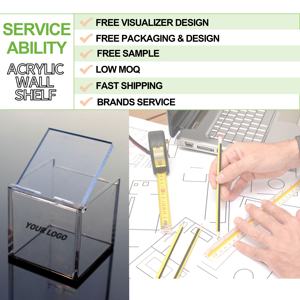 Carré transparent personnalisé écologique pour plexiglas Cube Coffrets cadeaux avec couvercles Présentoir de rangement personnalisé Boîtes de rangement en acrylique - Product Image 2