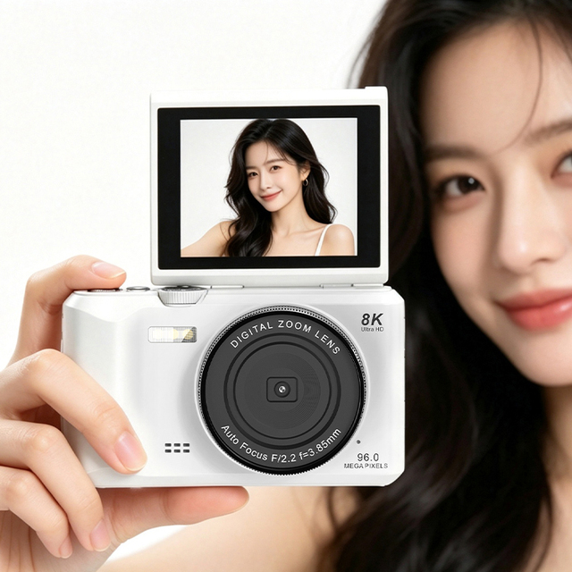 Customizable 8K Video 16X Digital Zoom Vlog Compact Camera with 2.8 Inch Flip Screen Wifi Multiple Filters for Beginner