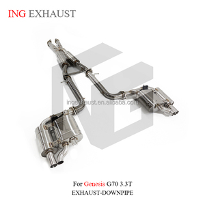 Système d'échappement Catback en acier inoxydable ING pour <span class=keywords><strong>Genesis</strong></span> G70 3.3T 2017+ avec silencieux à valve et tuyaux – Pièces de performance automobile - Product Image 2