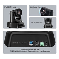 Cámara PTZ para Videoconferencias en Línea, Fácil Configuración, Zoom 20x, 1080P, 60FPS, USB3.0