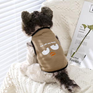 Chaleco para perros y gatos, diseño de dibujos animados con estampado de malla transpirable de verano, varios colores disponibles ZYKBX 007 - Product Image 2