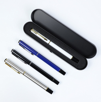 Stylos à bille en métal personnalisés avec logo, cadeau d'affaires de luxe, noir, argent, bleu, blanc, ensemble de stylos avec boîte
