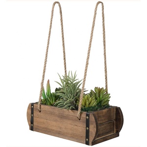 Maceta Colgante Rústica, Colgadores de Pared con Cuerda para Plantas Suculentas, Flores, <span class=keywords><strong>Cactus</strong></span>, Hierbas, Plantas Pequeñas, Jardín de Ventana Interior - Product Image 4