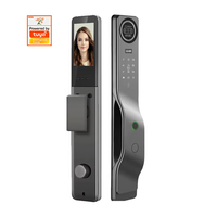 Kunci Pintu Pintar WiFi Sidik Jari Harga Pabrik dengan Interkom Wajah 3D untuk Pintu Kayu, Opsi Penyimpanan Data Cloud Kartu