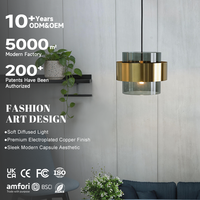 Lampe suspendue LED cylindrique élégante en fer et verre gris, douille G9, lumière blanc chaud, haute luminosité, pour salle à manger et chambre