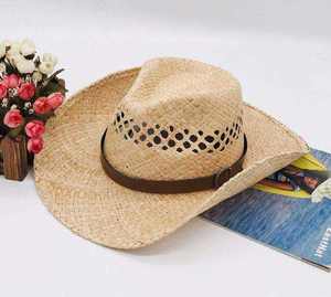 Wholesale Eco-Friendly Floppy Wide Brim Raffia Custom Plain Handmade Cowboy <b>Straw</b> <b>Hat</b> - Product Image 4