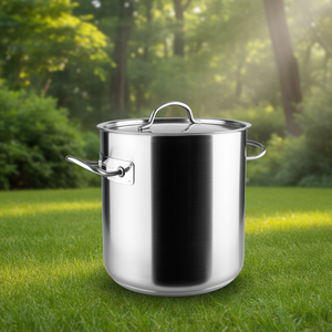 Pentola Chef Classic Straight Pot da 8 litri in acciaio inossidabile con coperchio, grande capacità, per fornelli a gas e a induzione - Product Image 3