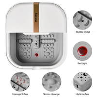 Baignoire de massage des pieds pliable avec rouleaux manuels, chauffage automatique, maintien au chaud, bassin de spa électrique filaire 110V/220V 50-60Hz, soulagement du stress
