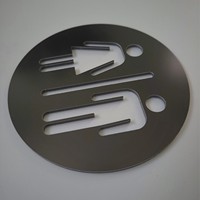 Plaque de porte ronde en acrylique dorée, logo unisexe, 5-12 pouces, design moderne, pour la maison/le bureau