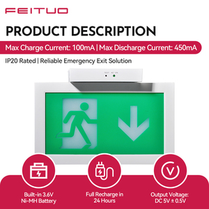 FEITUO Vietnam, Fábrica Grande, 220-240V, 3-6W, Luz LED de Señalización de Salida de Emergencia con Modo de Alimentación Continua para Proyectos OEM/ODM, Suministro a Granel - Product Image 3